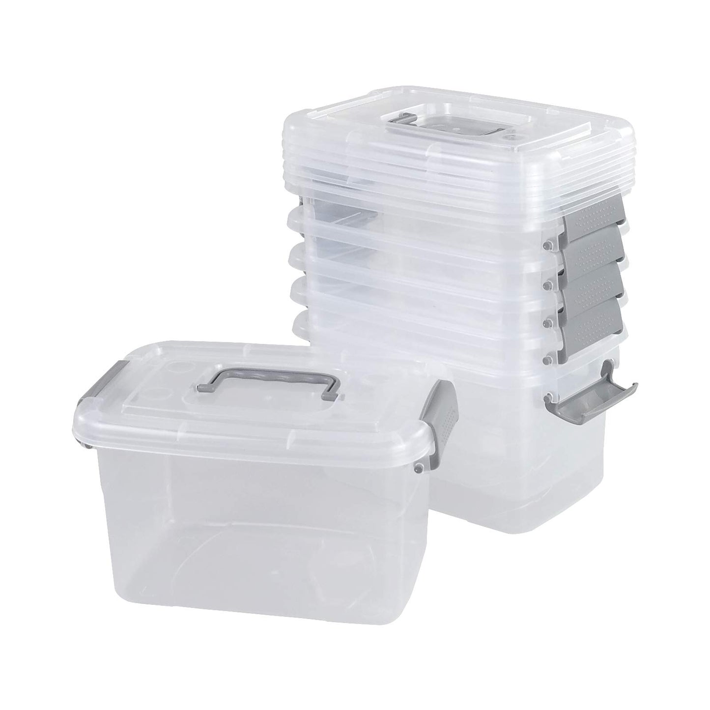 Joyeen Clear Storage Boxes, Small Plastic Storage Boxes with Lids, Set of 6