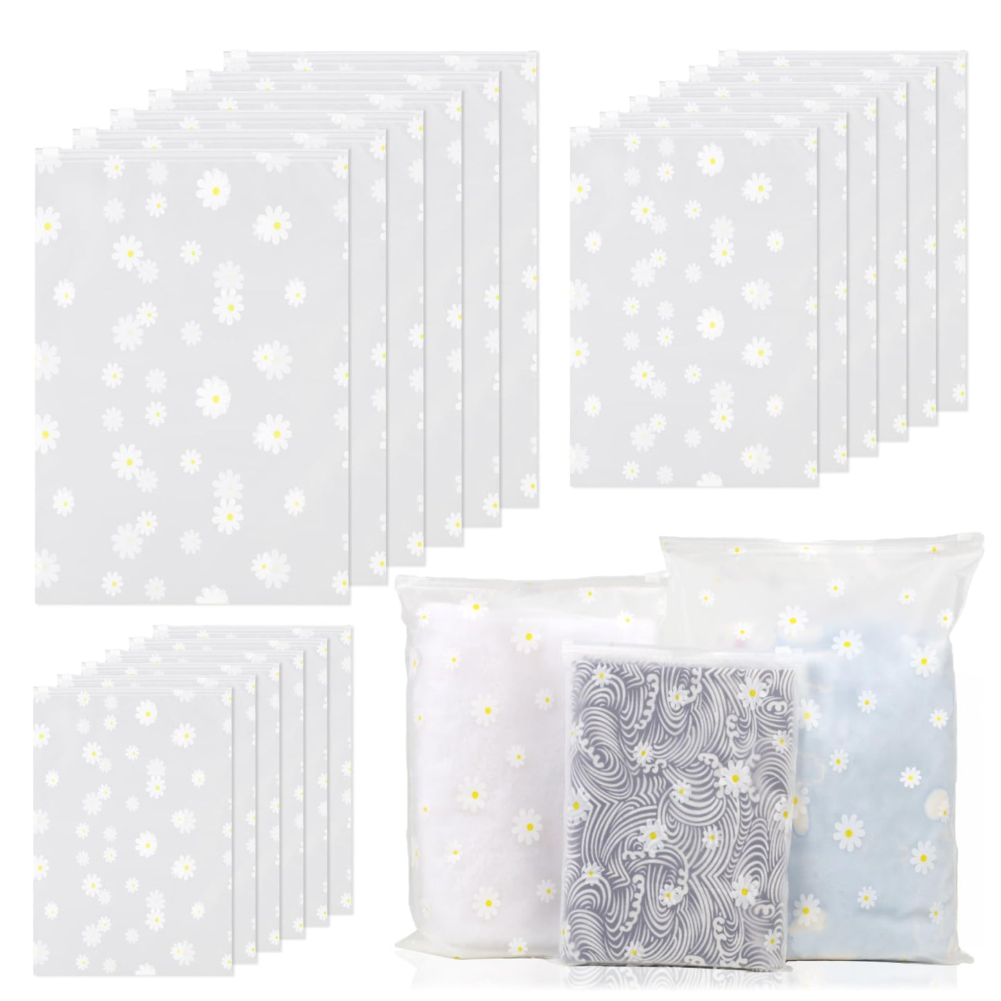 Deepton 18 Pcs Reusable Zip Lock Clothes Bags, Ziplock Bags for Clothes
