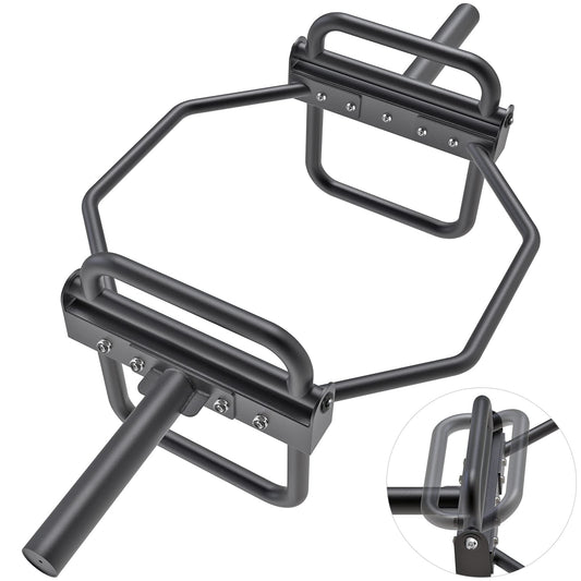 Kipika Barbell Olympic Trap Bar, Hex Bar, Shrug Bar, Deadlift Bar with Stand and Folding Handles for Olympic Weight Lifting, Shrugs, Squats, Solid 2