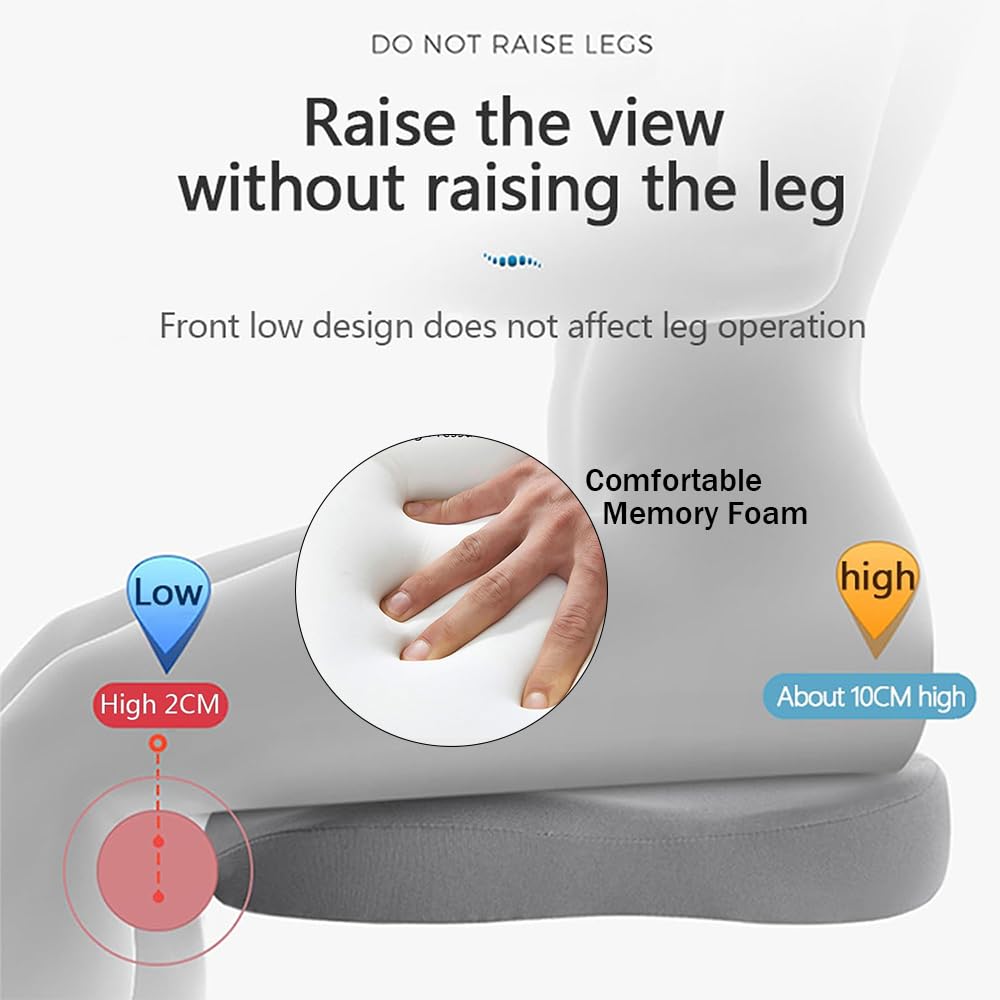 Accmuzzy Car Seat Cushion,Memory Foam Adult Car Booster Seat,Car Seat Cushions for Driving,Soft Comfort Car Seat Cushion for Height,Car Booster Seat