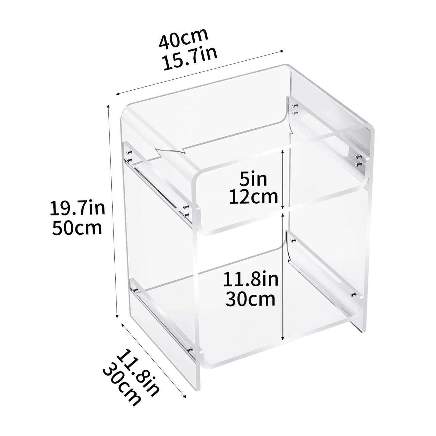 solaround Acrylic Side Table, 40 x 30 x 50 cm, Clear