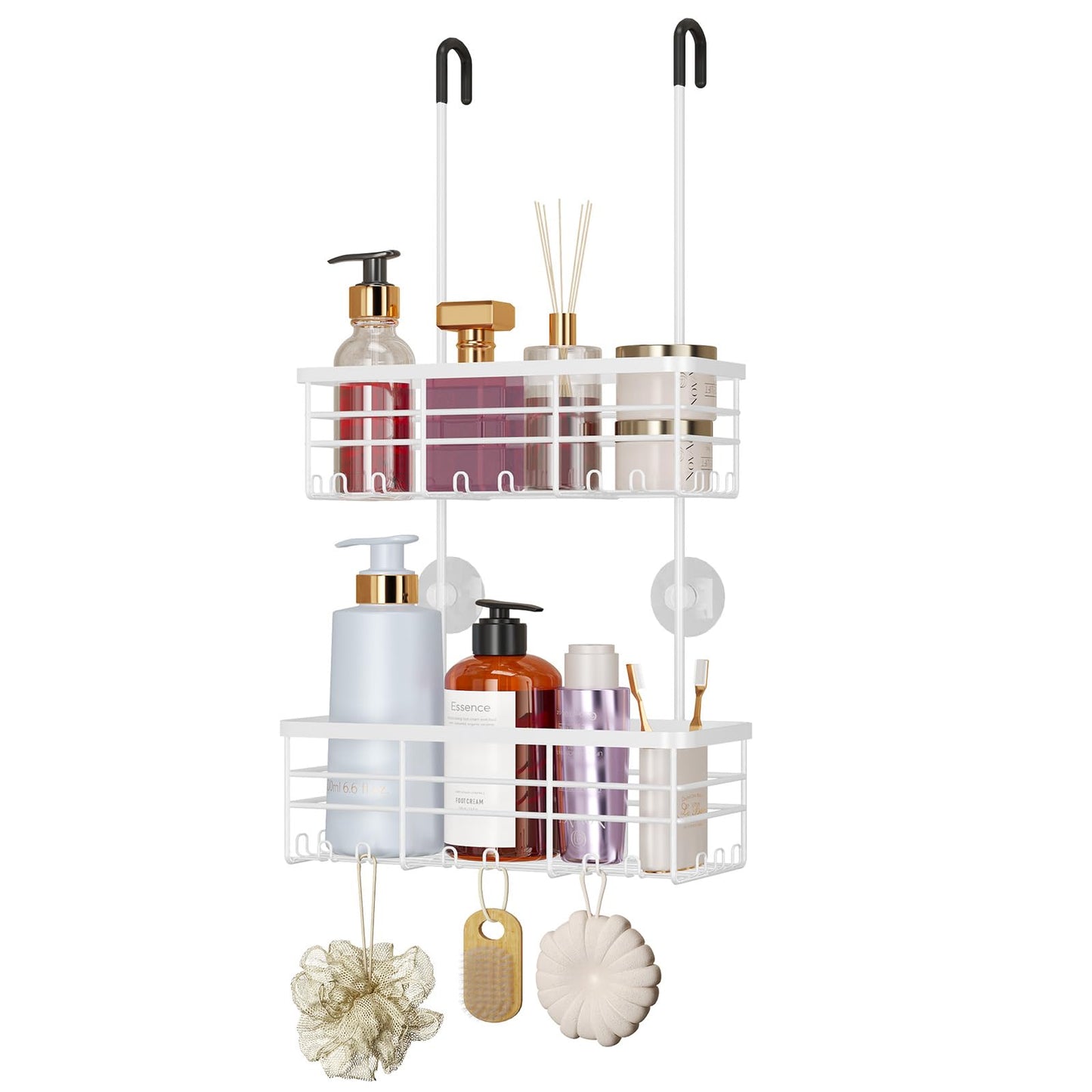 HapiRm Shower Caddy Hanging Organiser- No Drilling Shower Tidy with Hooks