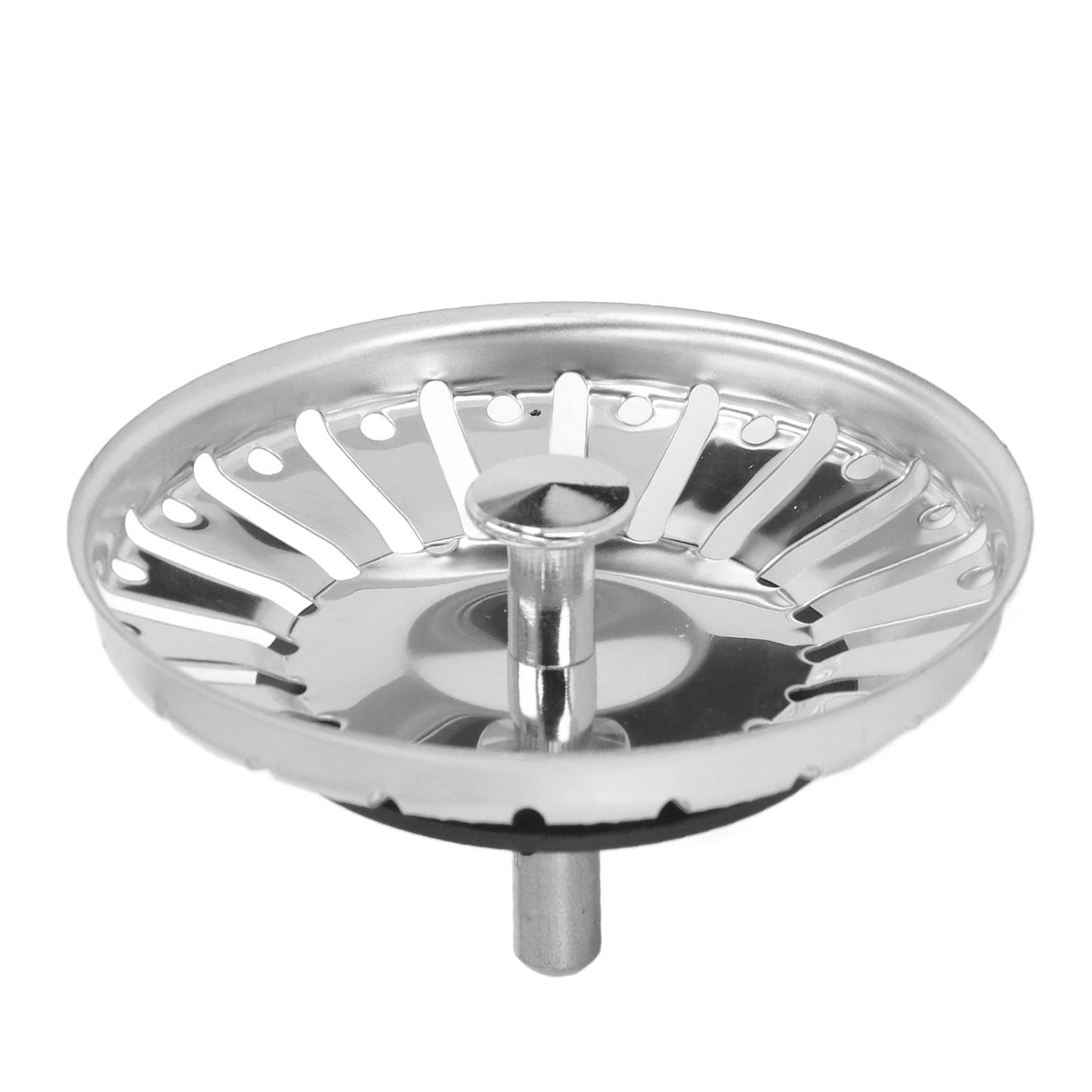 Sink Drain Basket Kitchen Sink Strainer Basket Stainless Steel Sink Stopper Plug Replacement Anti Clogging Extra Deep Cup 1.3in Rod Drainstrainer