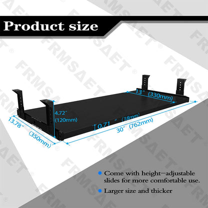 FRMSAET Office Product 20/24/30 inch Keyboard Drawer Tray30 inch, Black