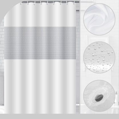 ECO Shower Curtain, Solid Animal PEVA Waterproof Heavy Duty Bathroom Curtains with 3 Magnets, 12 Plastic Hooks Quick-Drying Washable, 180x180cm