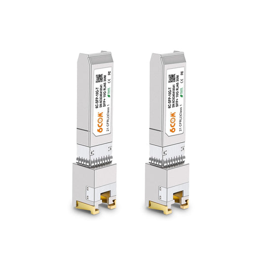 6COMGIGA 2Pack 10GBase-T SFP+ Transceiver, 10G SFP+ to RJ45 Copper Module, Compatible for Cisco SFP-10G-T-S, Ubiquiti uacc-cm-rj45-mg,Netgear,Mikrotik