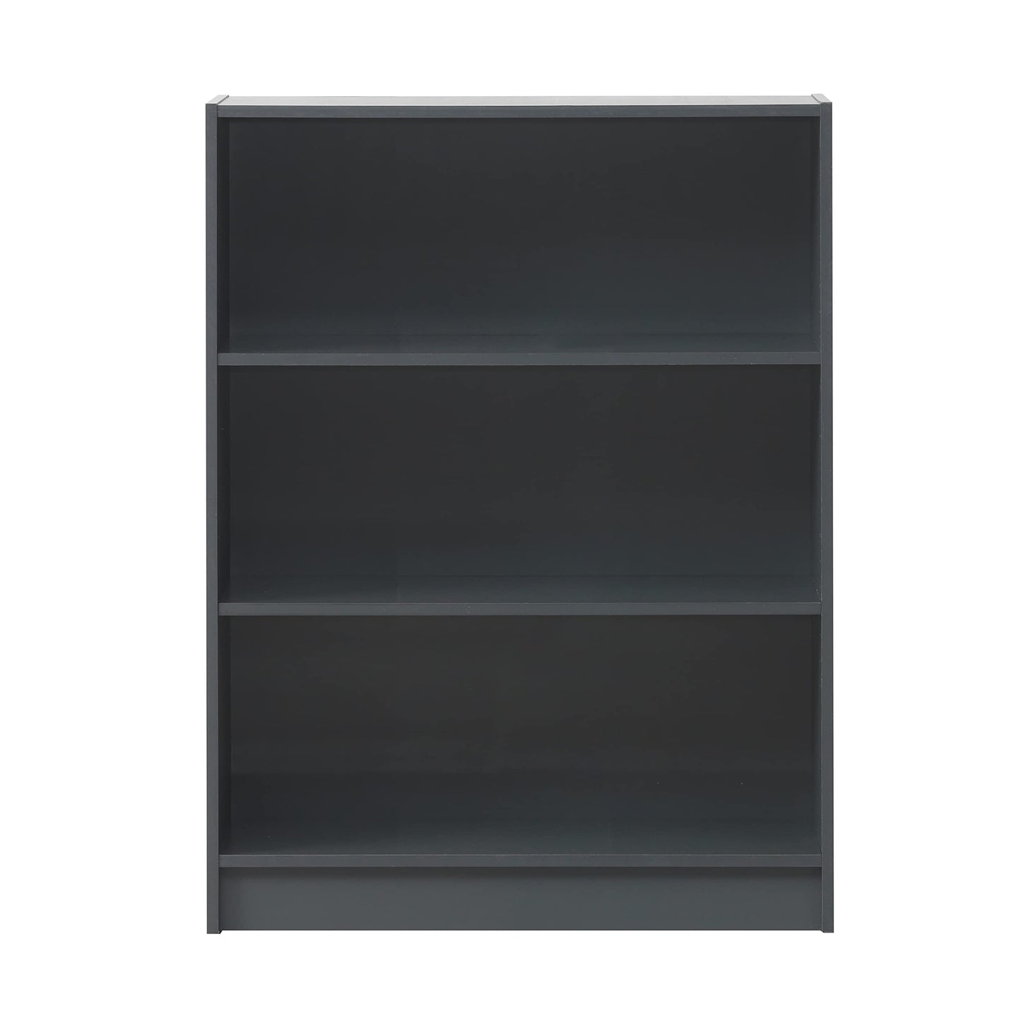 Timber Art Design 3 Tier Open Bookcase Shelf Tall Adjustable Display Shelving Storage Unit Wood Furniture Multimedia Comicbook Rack - Dark Grey