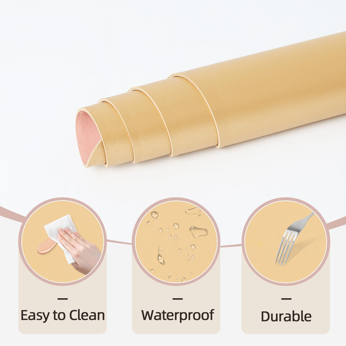 Dressing Table Mat Protector for Makeup Vanity, 80x40cm, Gold and Pink