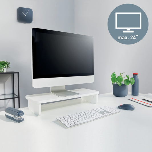 Leitz Monitor Stand Suitable For Desktop & Laptop, Ergonomically Designed Tabletop Riser, 24 Inch Monitor Screens Up To 20kg