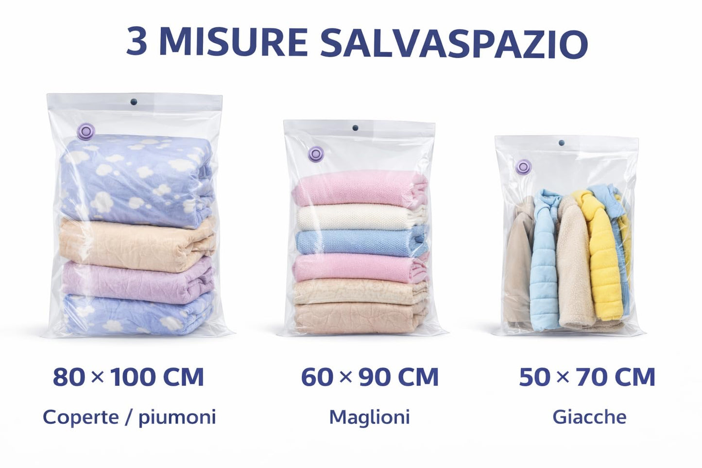 K-TREE Vacuum Bags - Lavender Scent, 8 Bags 50x70cm, Reusable, Durable, Dust & Moisture Resistant