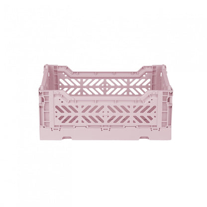 AYKASA Folding Crate, Sturdy Folding Box, Plastic, Stackable, Cherry Blossom, Mini 27 x 17 x 11 cm