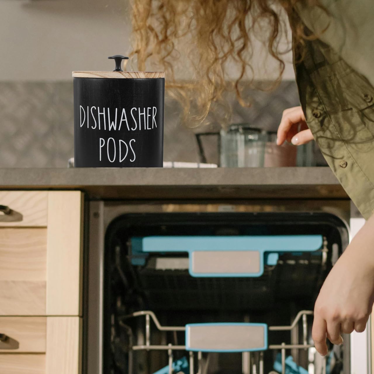 BESPORTBLE Dishwasher Pod Holder with Lid Round Dishwasher Tablet Storage Container for Laundry Laundry Tablet Container Storage Bin with Lid for
