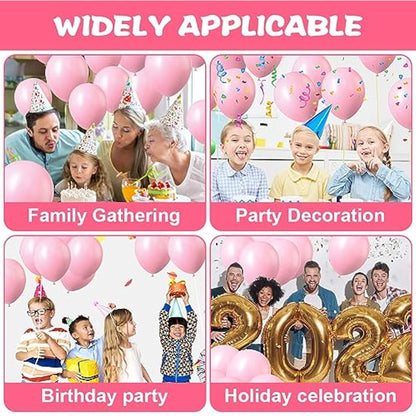 Ainiv 60 PCS Decorative Pink Balloons for Parties: 12inch Latex Macaron Style, Perfect for Pink Themed Events