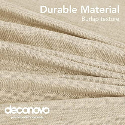 Deconovo Faux Linen Tablecloth Water Resistant Tablecloths Rectangular Wipeable Tablecloth for Children Beige 150x240cm(59x95in)
