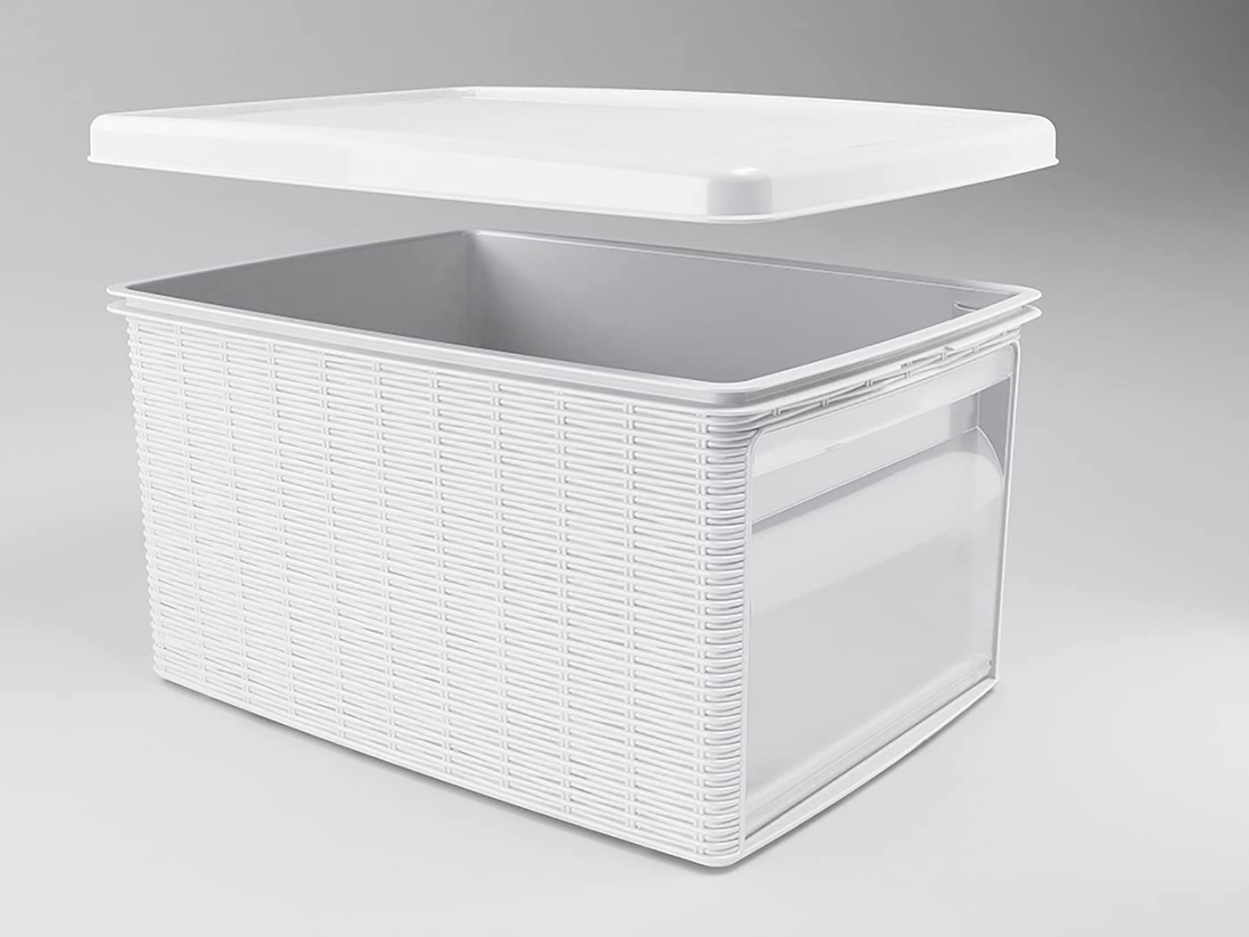 Stefanplast "Elegance Storage Box with Lid, White, 19 x 29 x 16 cm