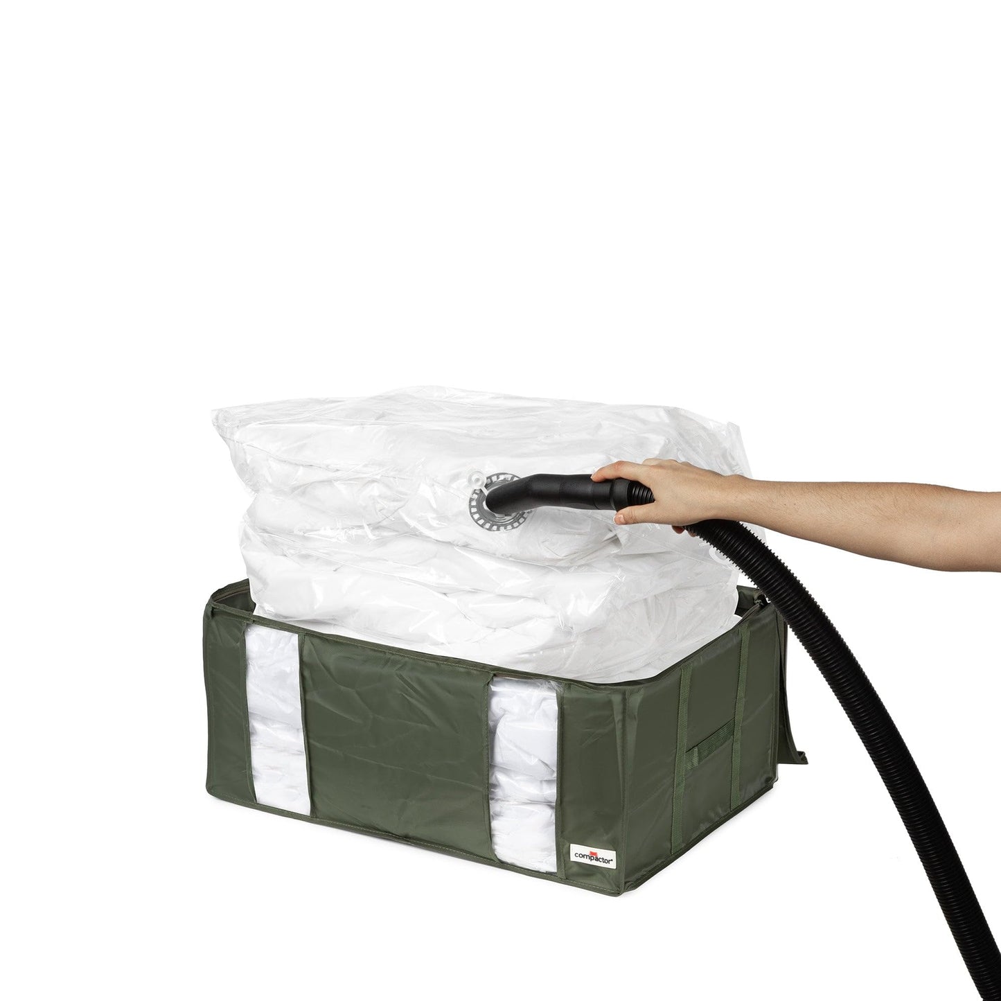Compactor Ecologik 3D Semi-Rigid XXL Vacuum Box - Patented Space-Saving Storage Solution, Green, 65X45X27 cm