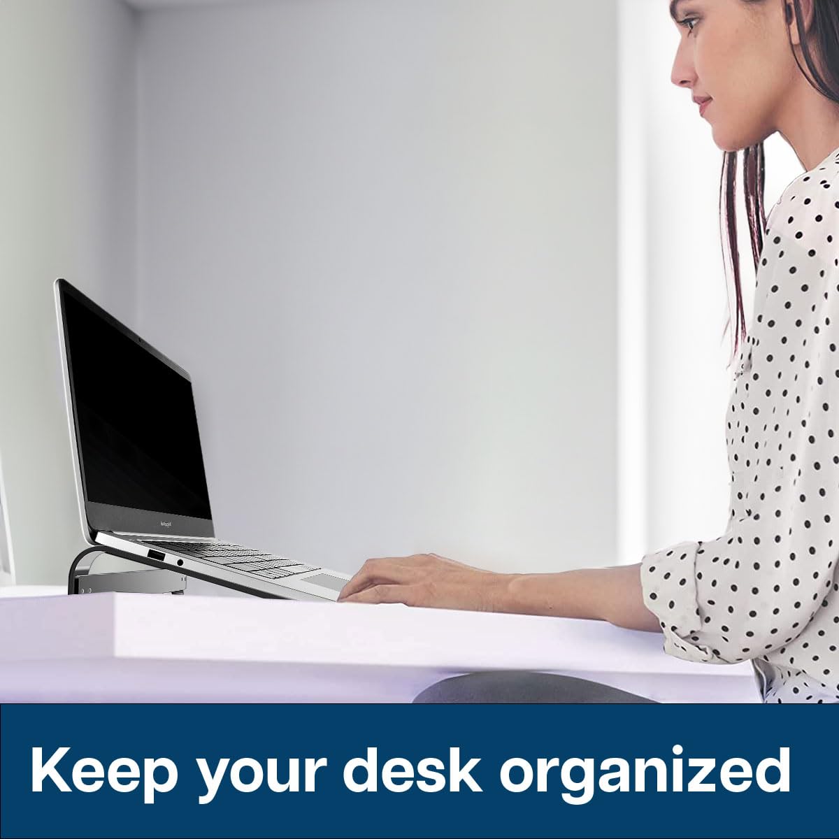 MMOBIEL Laptop Stand - Riser 10 to 18 inches - Ventilated Laptop Holder Universal - Stand for Desk Compatible with MacBook, Notebook, ASUS and more