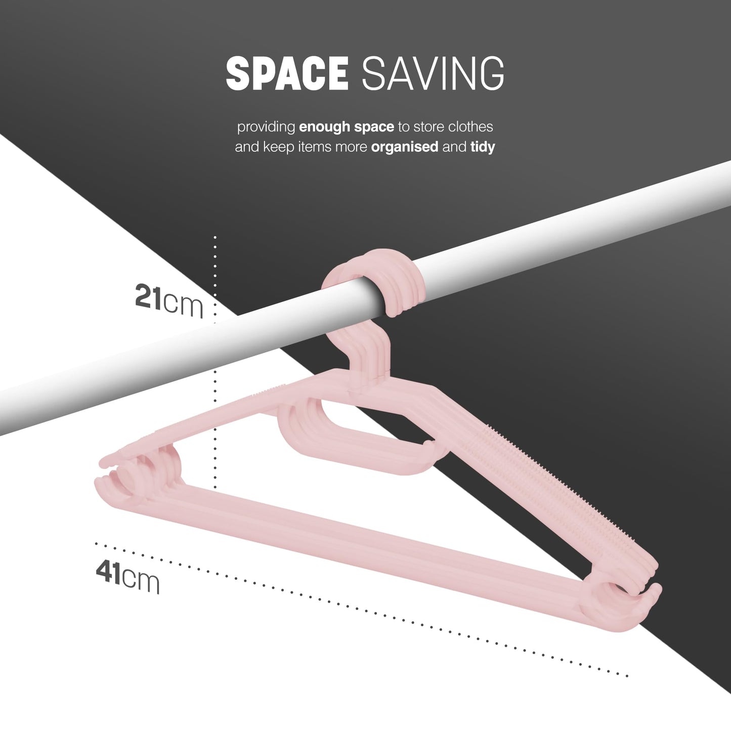 KEPLIN Space Saving White Plastic Coat Hangers - 20 Pack | Heavy Duty Swivel Hook for Clothes, Coats, Dress, Shirt, Jacket, Trouser