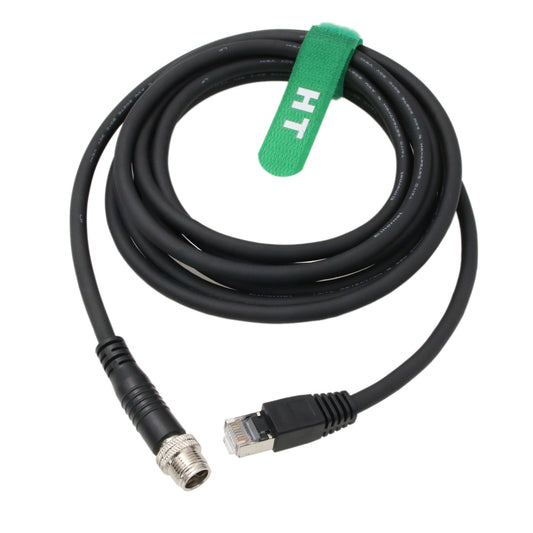 HangTon Ethernet Network Cable for Basler Baumer Matrix 320 220 Cognex Keyence Kathrein RRU 7700 4000 Switch Camera Sensor Reader, M12 8 Pin X Coded