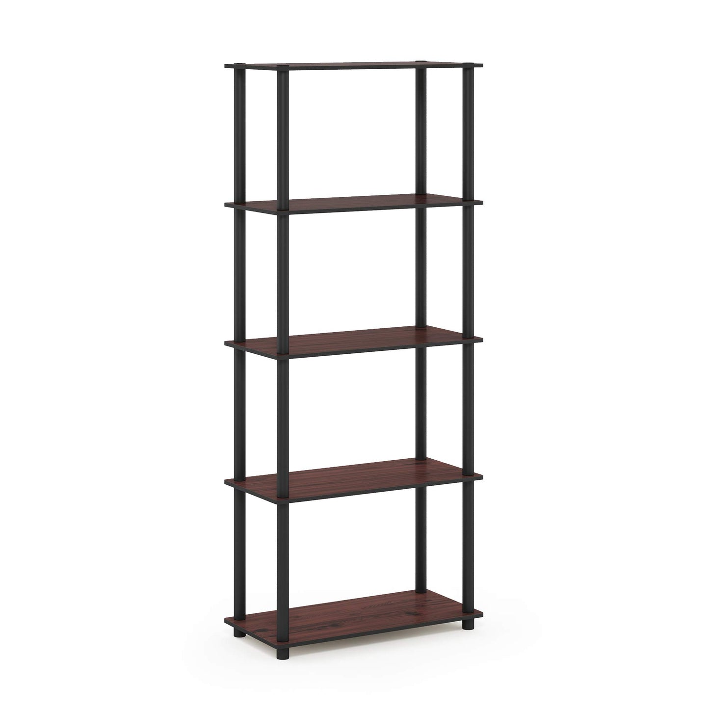 Furinno TURN-N-TUBE Tool-Free 5-Tier Book Shelf, Cherry Oak