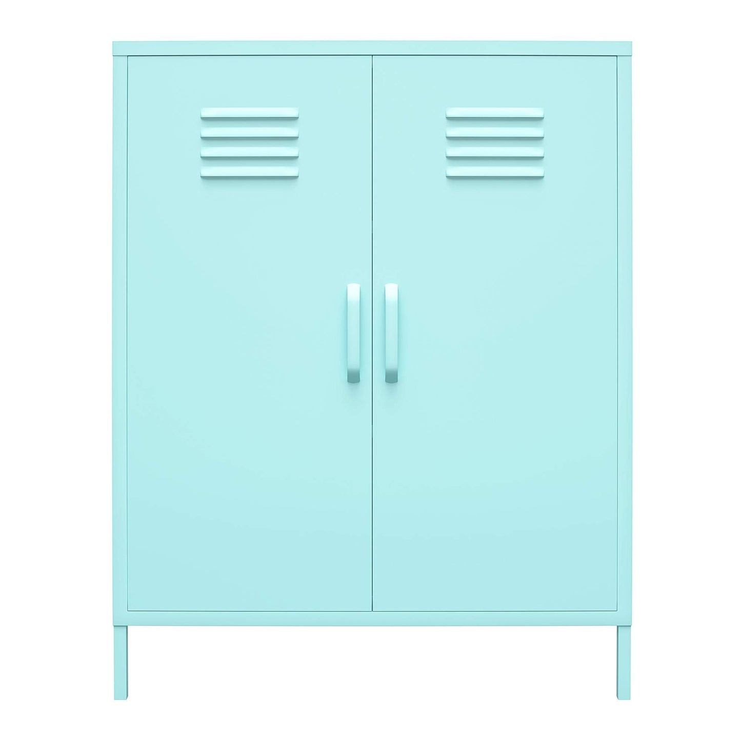 DHP Furniture Cache 2 Door Metal Locker Storage Cabinet Mint