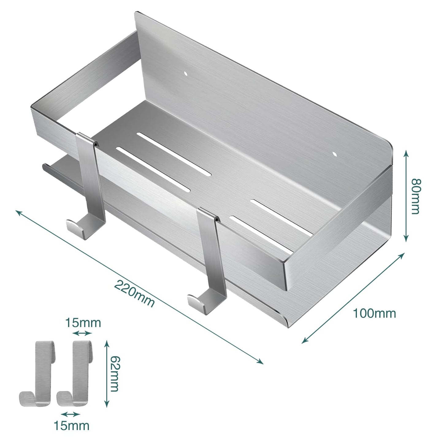 QNIIAED Shower Caddy Wall Mounted,Screw in Bathrooms Shelf Quick Drain