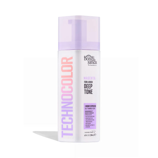 Bondi Sands Technocolor 1-Hour Express Magenta Self-Tanning Foam Easy Application, Streak Free Fake Tan - Fast-Acting Body Tan for Natural-Looking
