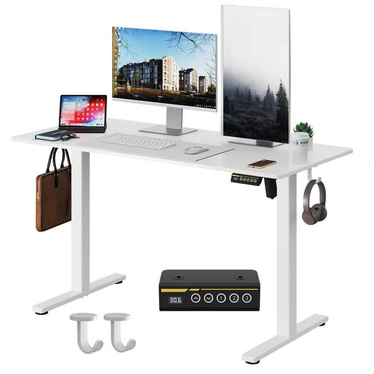 Gamork 48 x 24 Inch Electric Standing Desk, 3 Memory Presets, White