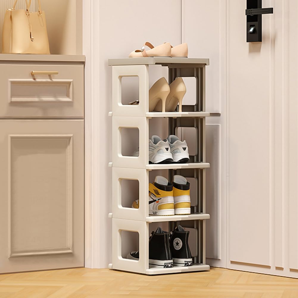 Gelory 5 Tier Narrow Shoe Rack Flexible Combination Vertical Tall Rack