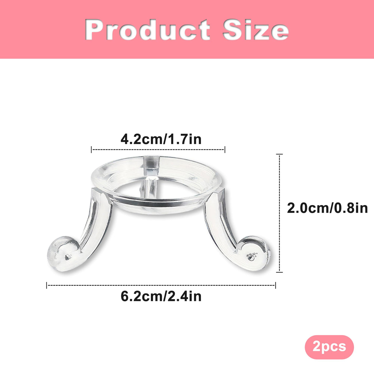 ZAYIO 2pcs Transparent Acrylic Crystal Ball Display Stand Base