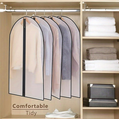 6pcs Garment Bags 60x100cm,Dustproof Garment Covers PEVA Translucent Clothes Covers with Zip,40inch Suit Storage Bags Dress Cover for Shirts Coats