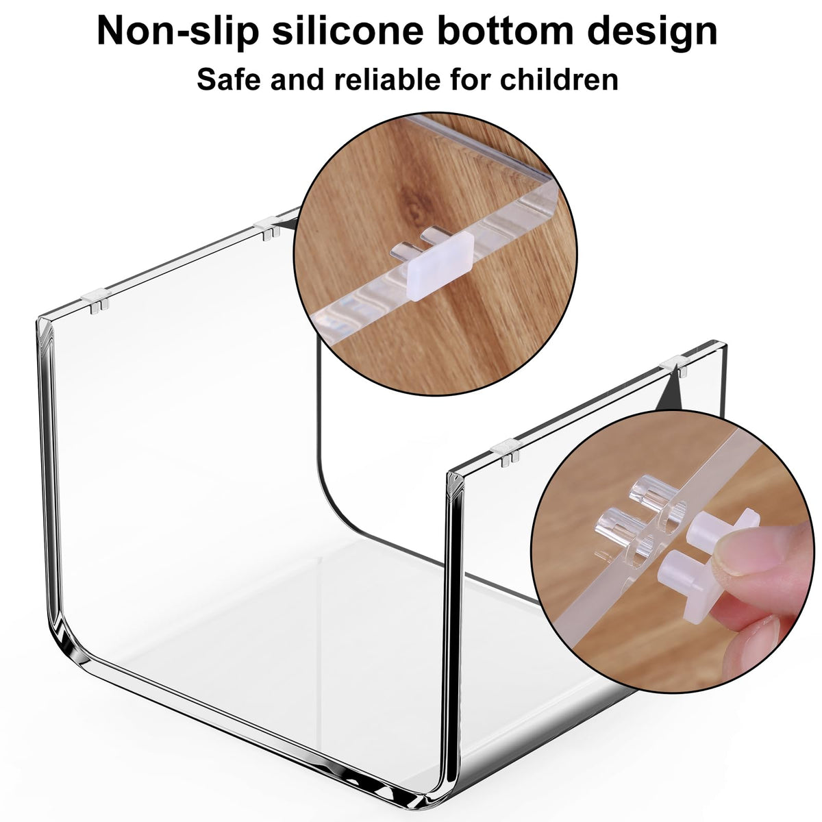 PFOIBOU Acrylic stool,Clear Step Stool, Acrylic Shower Stool, Bathroom Stool for Kitchen, Bathroom,House, Load Capacity to 113 kg Clear, Non-Slip