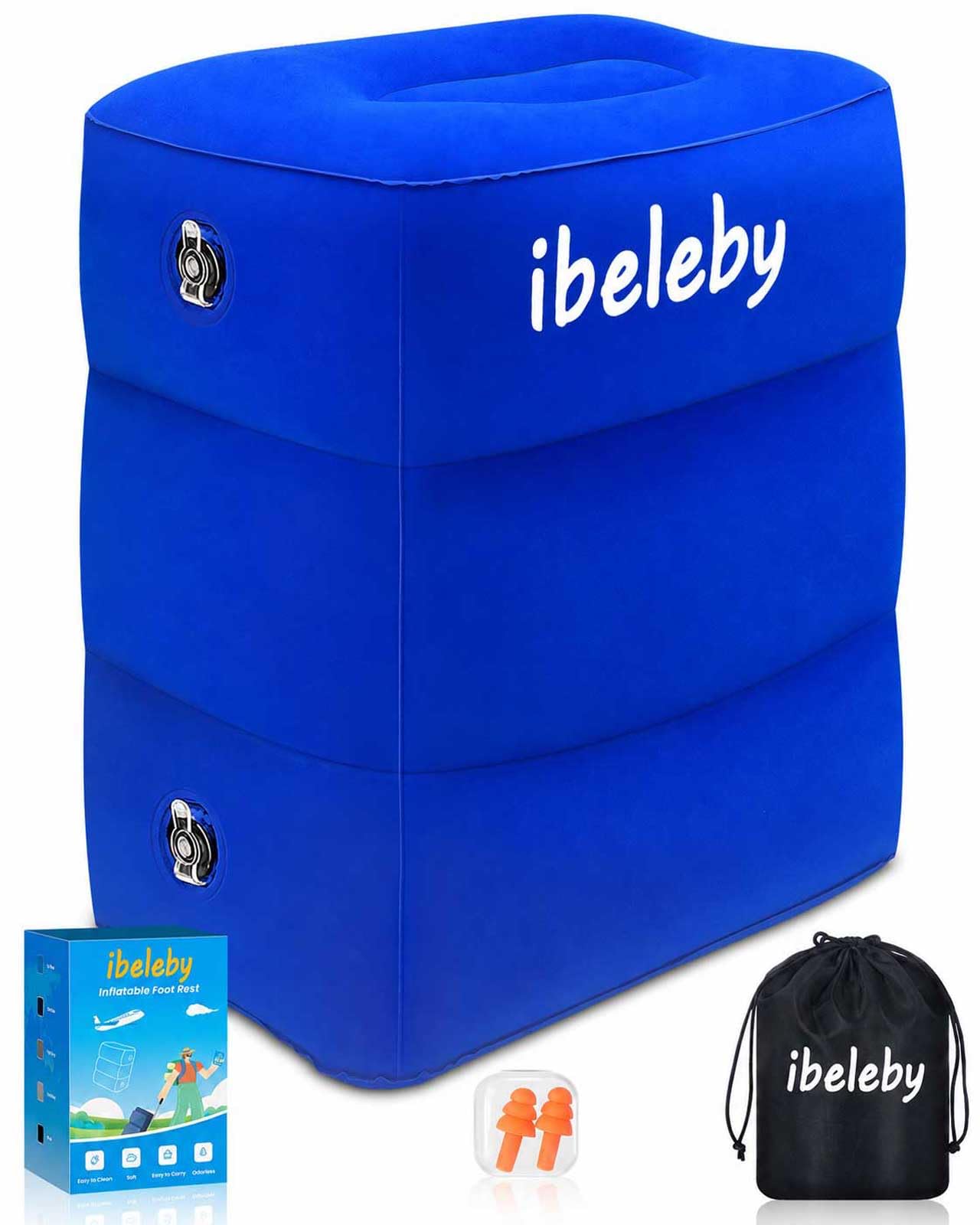 Airplane FootRest: Inflatable Footrest for Kids to Sleep, Adjustable Height Leg Rest Pillow in Office & Home, Toddlers Travel Bed Box