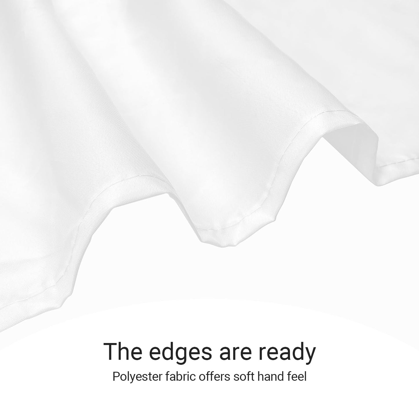 Lerores Shower Curtain, 180 x 180 cm, Pure White, Weighted Hem, Anti-Mould Textile, Water-Repellent