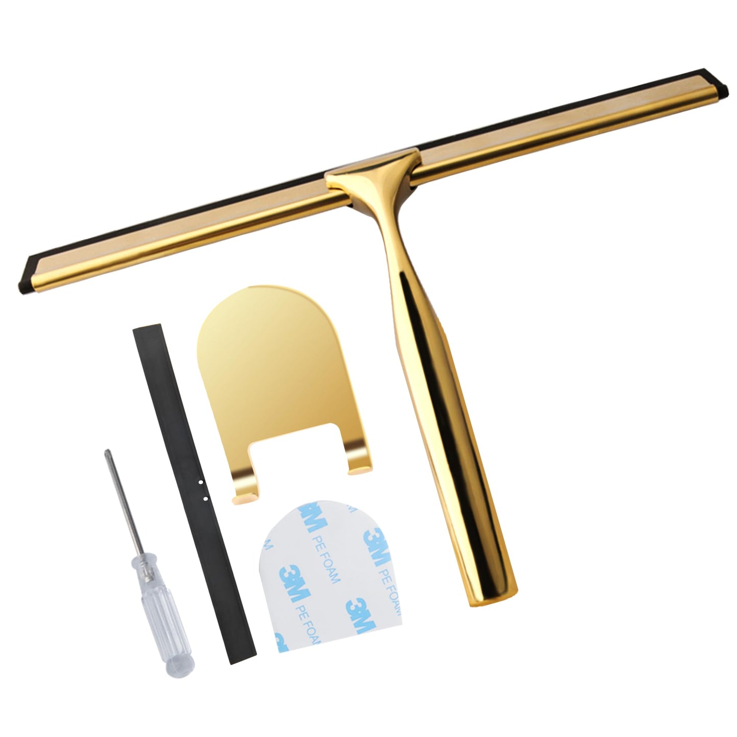 SZWLJ Gold Stainless Steels Shower Squeegee for Shower Doors