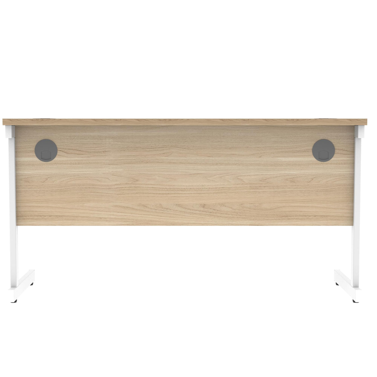 Office Hippo Essentials Rectangular Writing Computer Work Place, Home Office Desk with Cable Port Management, MFC, Canadian Oak, 140x60cm