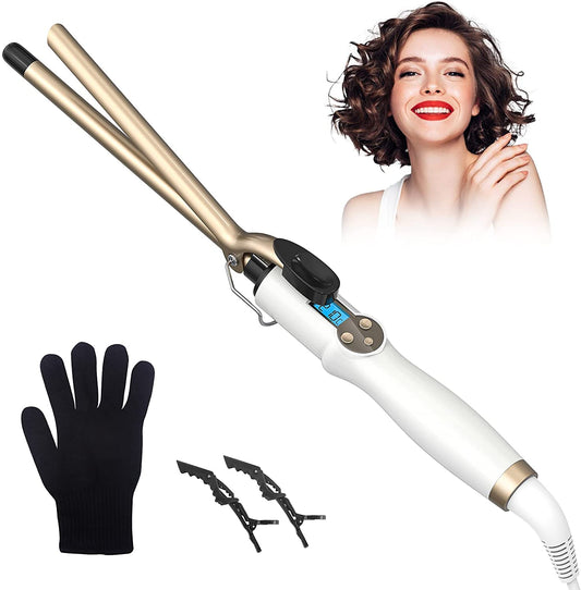13MM Thin Curling Iron, AIMERVO 1/2 Inch Curling Tongs Tight Curls, LCD DispLay 11 Heat Setting 110-210?C for all Hair Types, 0.5" Tourmaline Ceramic