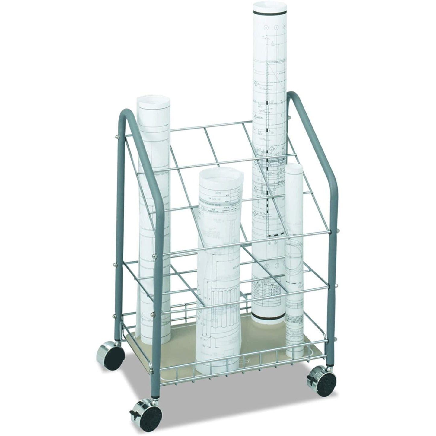 Safco 3090 Tubular Steel Wire Roll File with 12 Compartments - Silver