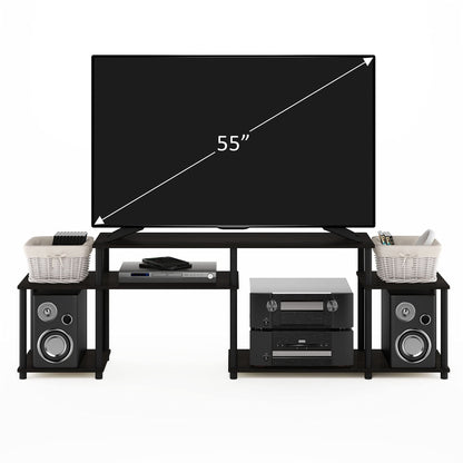 Furinno TURN-N-TUBE TV Stand, Handle Entertainment Center, TV Console for TV up to 55 Inch, for Living Room, Bedroom, Espresso