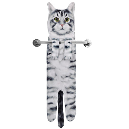 Cat Funny Hand Towels - Cute Bathroom Kitchen Towels Cat Decor Decorative Hanging Face Towels Super Absorbent Soft-Valentine Christmas House Warming