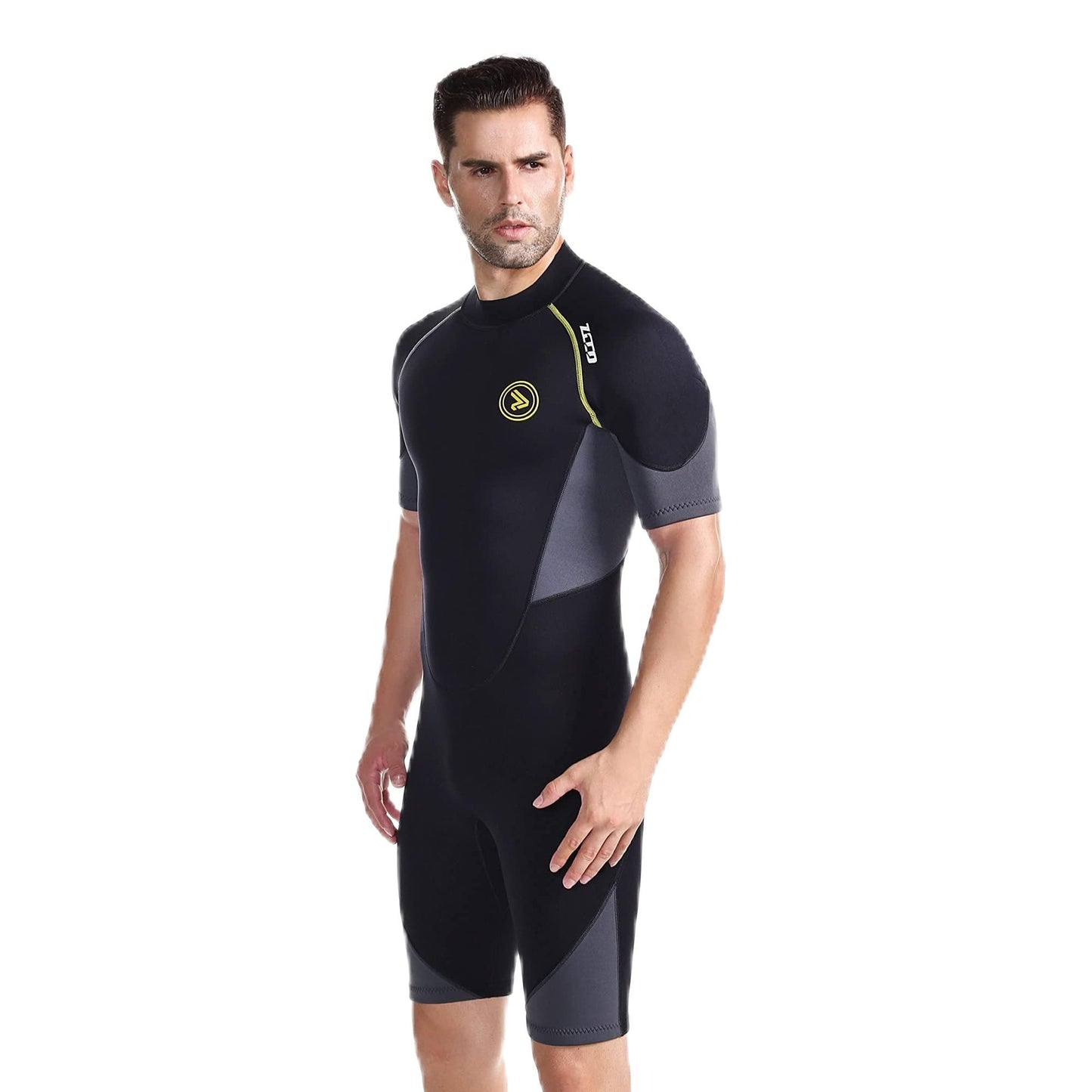 ZCCO Men's Shorty Wetsuits 1.5mm Premium Neoprene Back Zip Short Sleeve for Scuba Diving,Spearfishing,Snorkeling,Surfing,3XL