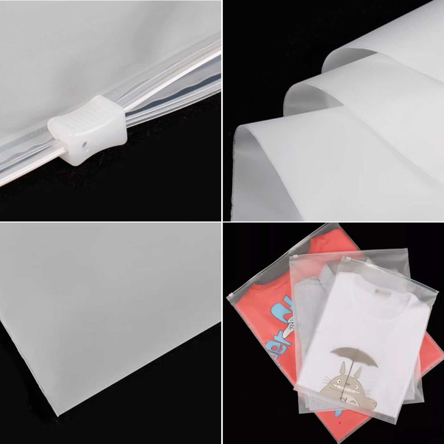 X-YSUNEAS 30 Pack Frosted Zipper Bags 40x30cm, Translucent Waterproof Storage Bags, Reusable Travel Organizer Pouches for Underwear, Towels, Shoes