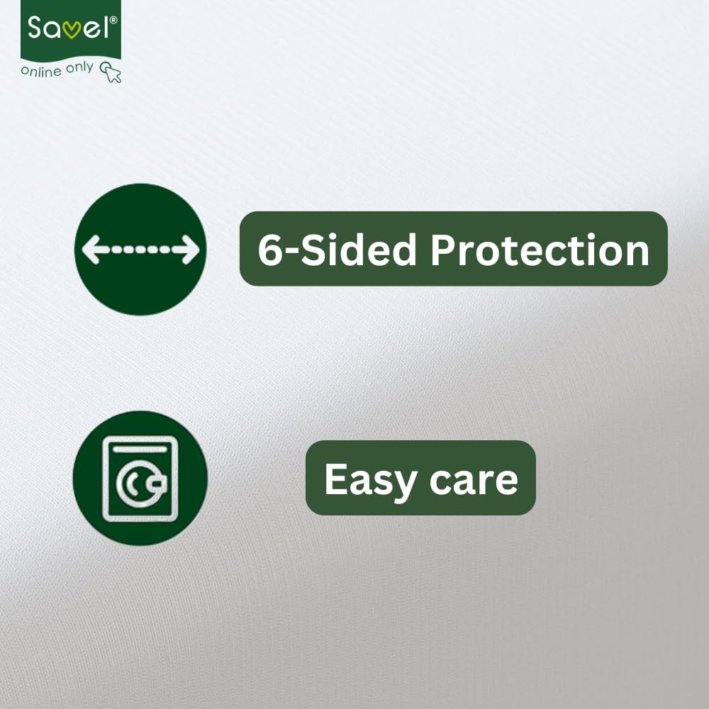 Savel-Waterproof and Breathable Mattress Cover including Anti-dustmite treatment |Small Single 80x190/200cm | Heights up to 30 cm