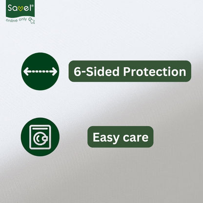Savel-Waterproof and Breathable Mattress Cover including Anti-dustmite treatment |Small Single 80x190/200cm | Heights up to 30 cm