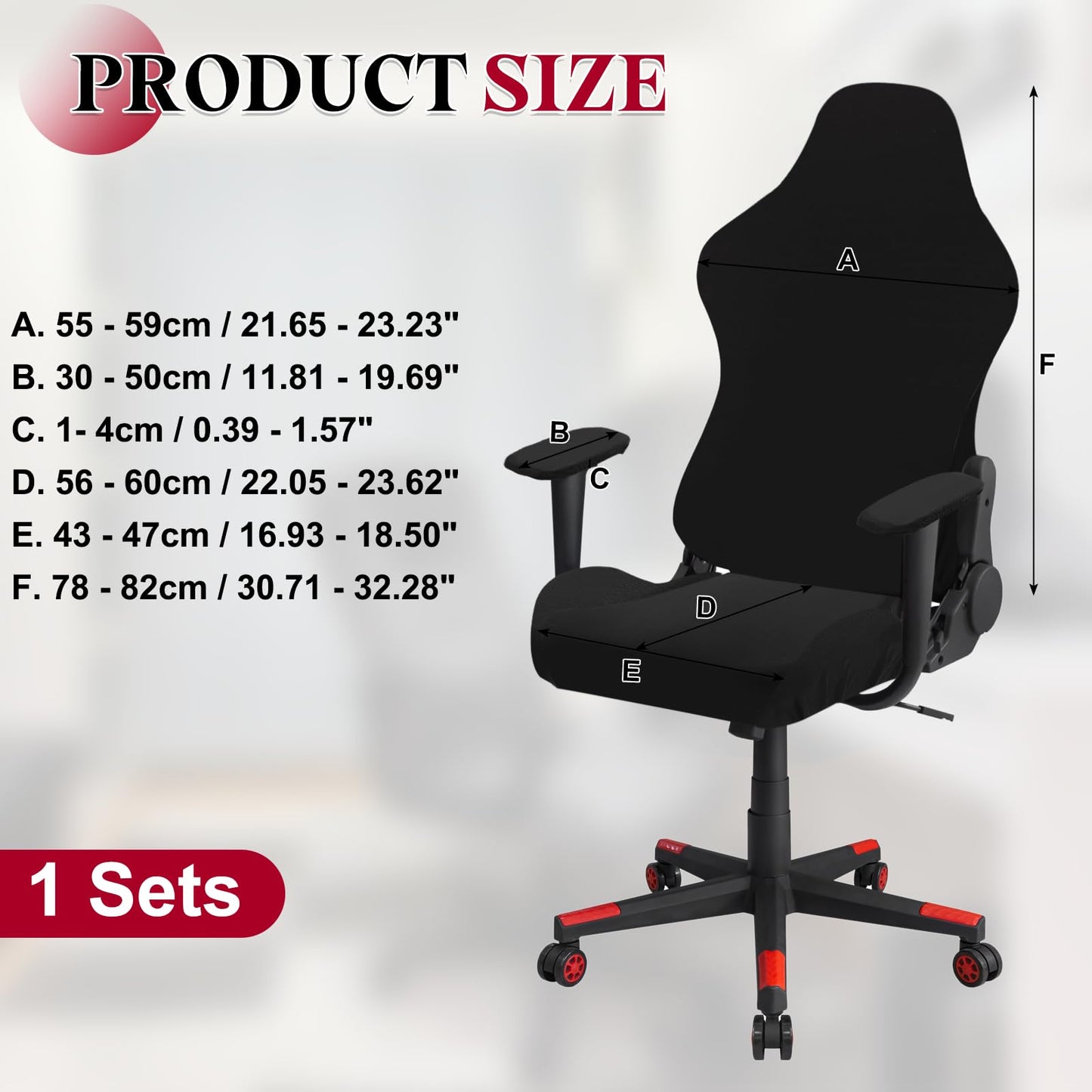 sourcing map Gaming Chair Covers, Stretchable Office Computer Chair Slipcover with Armrest Covers