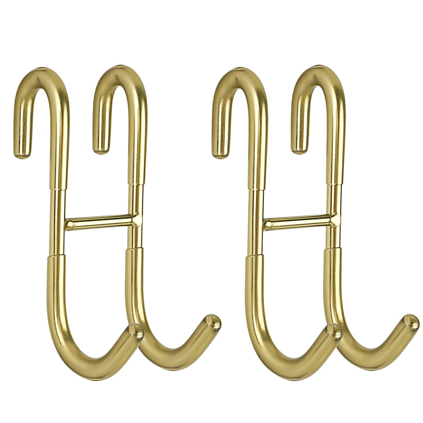Simtive Squeegee Hooks for Towel Bathroom Frameless Glass Shower Door (2-Pack), Gold
