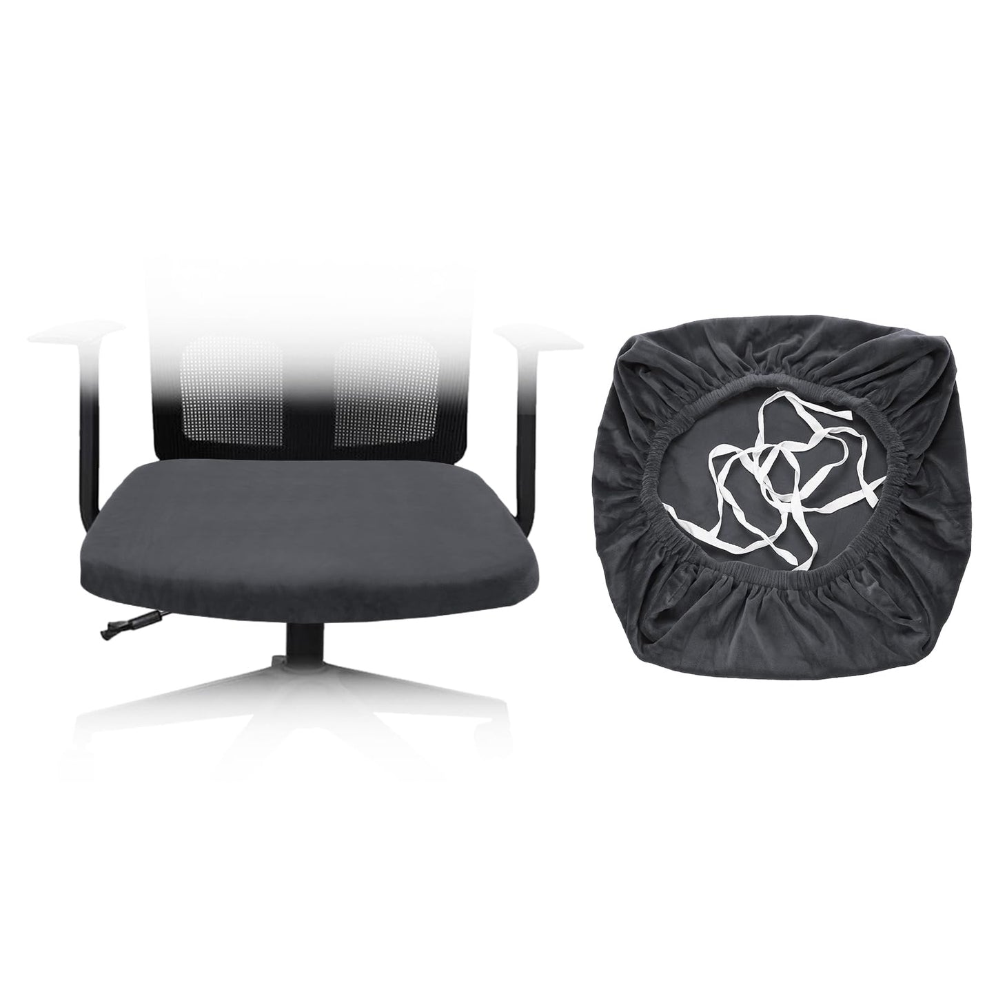 sourcing map Office Chair Cover, Stretchable Soft Rotating Chair Slipcover Washable Desk Computer Seat Cover Protector for Office Home, L(45-48cm)