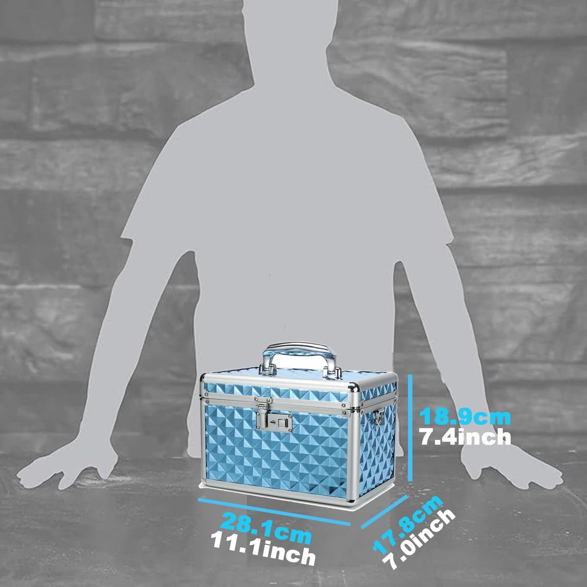 HEWEI WORKS Storage Box with Key Lock, Lockable Medicine Storage Box, Empty First Aid Box, Security Lock Box