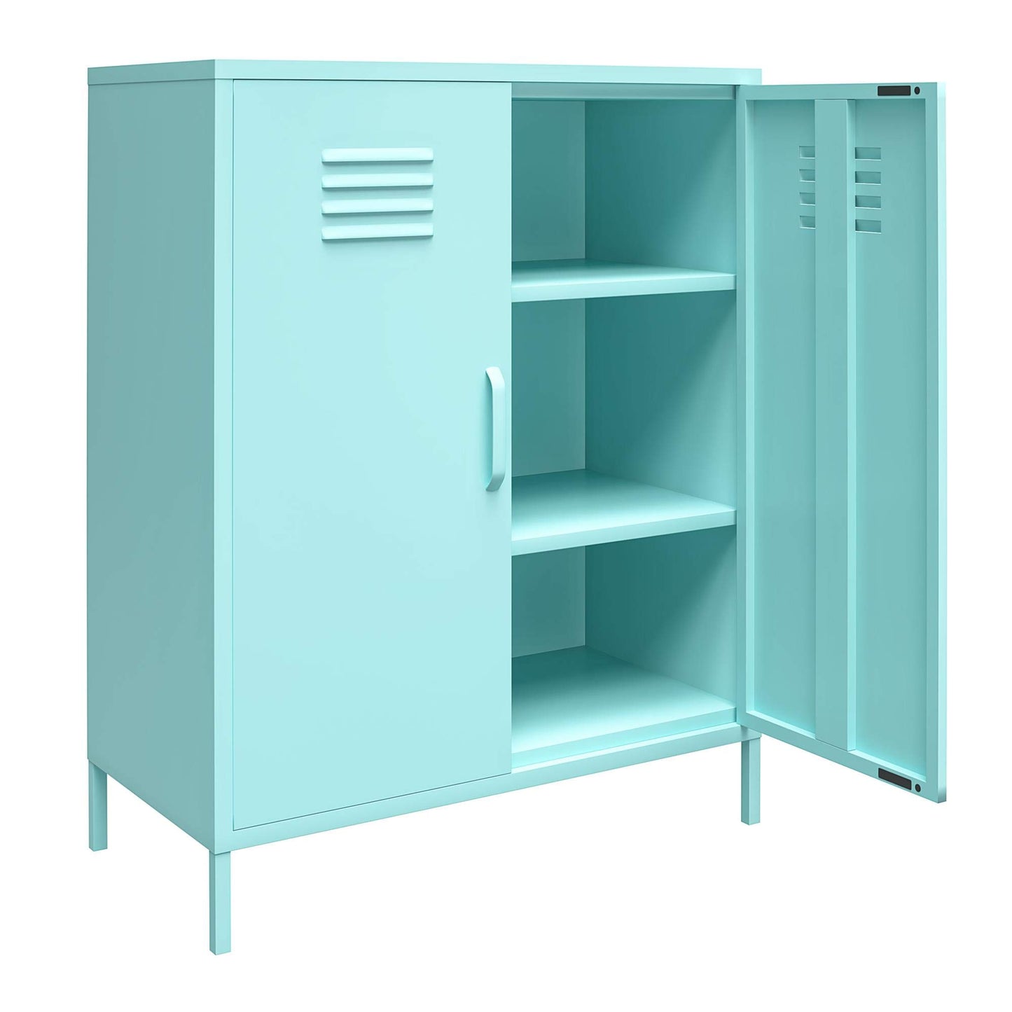 DHP Furniture Cache 2 Door Metal Locker Storage Cabinet Mint