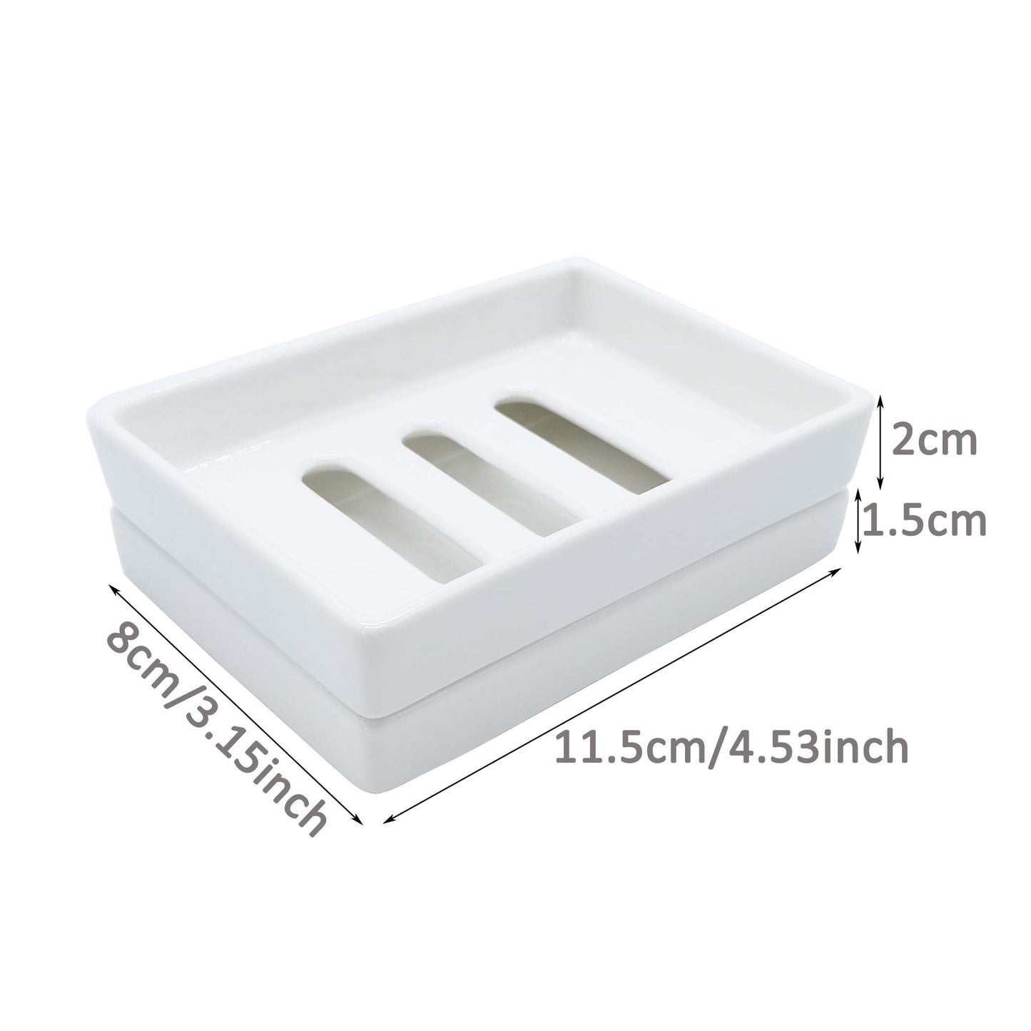 Lofekea Ceramic Soap Dish, Showe Bar Soap Holder, Soap Dishes for Bathroom